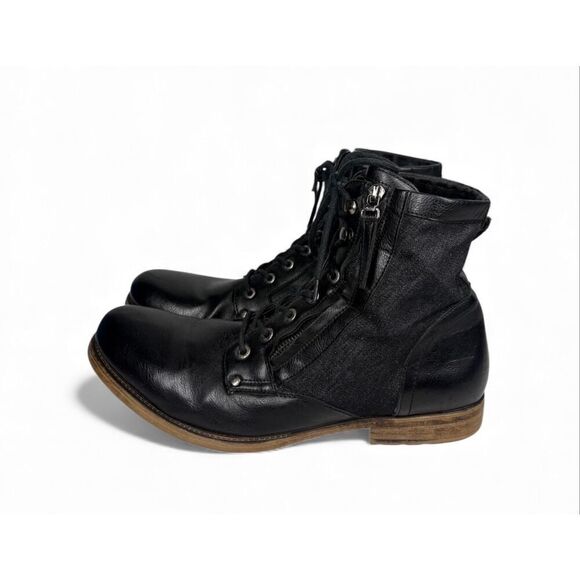 J75 by Jump Deploy Military Black Leather Combat Boots Laces Zip Rugged Men 11 main image 8